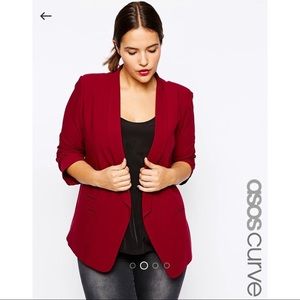 ASOS CURVE Blazer In Crepe With Slim Lapel
